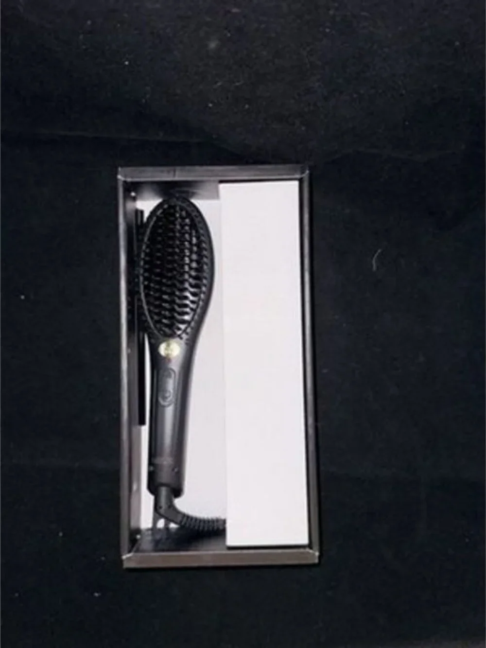 SOLEIL Black Arched Vinyl Bristles Dual Voltage Portable Mini Heat Brush - NEW